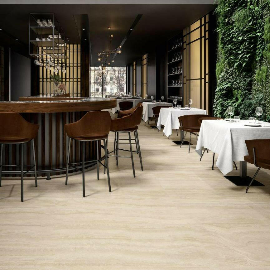 24x48 Viaura Vein Cut Beige Matte Travertine Look Porcelain Tile 24x48 Viaura Vein Cut Beige Matte Travertine Look Porcelain Tile - American Tile Depot