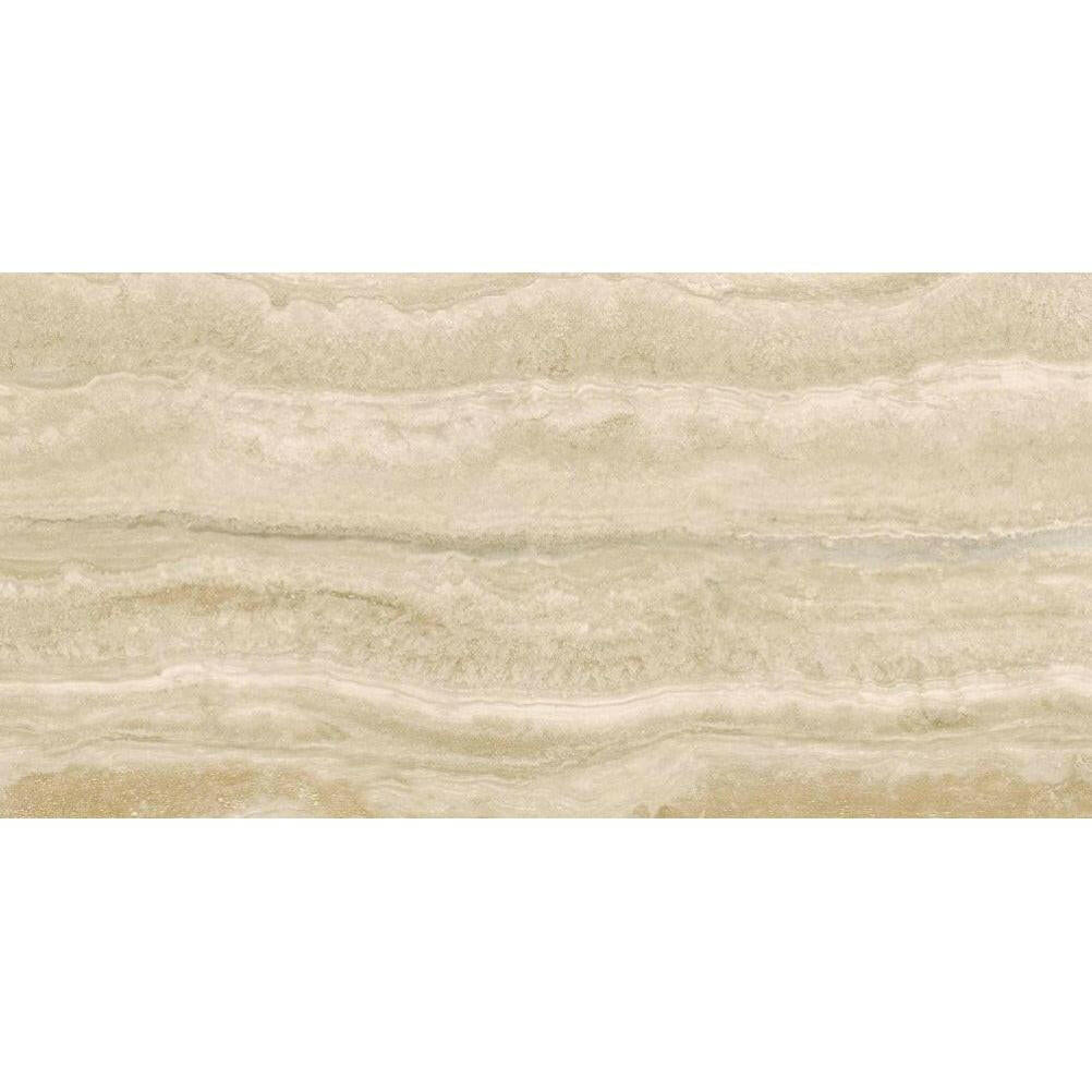 24x48 Viaura Vein Cut Beige Polished Travertine Look Porcelain Tile 24x48 Viaura Vein Cut Beige Polished Travertine Look Porcelain Tile - American Tile Depot