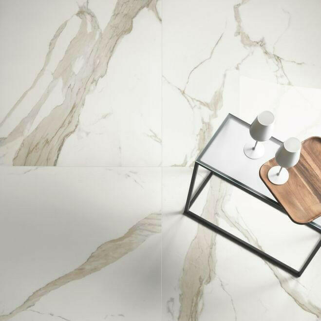 24x48 Virello Calacatta Soft Matte Marble Look Porcelain Tile 24x48 Virello Calacatta Soft Matte Marble Look Porcelain Tile - American Tile Depot