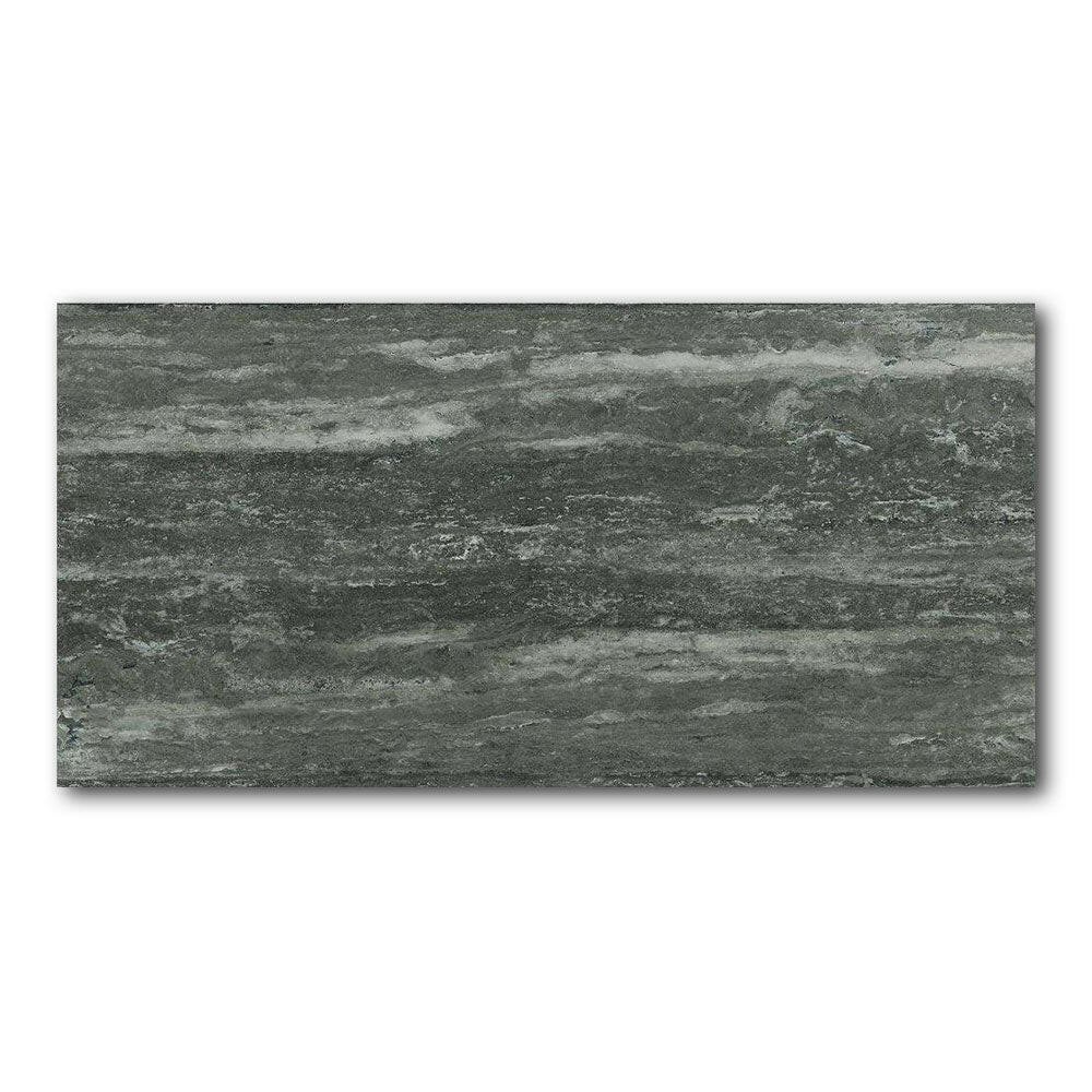 24x48 Vorix Black Glossy Travertine Look Porcelain Tile 24x48 Vorix Black Glossy Travertine Look Porcelain Tile - American Tile Depot