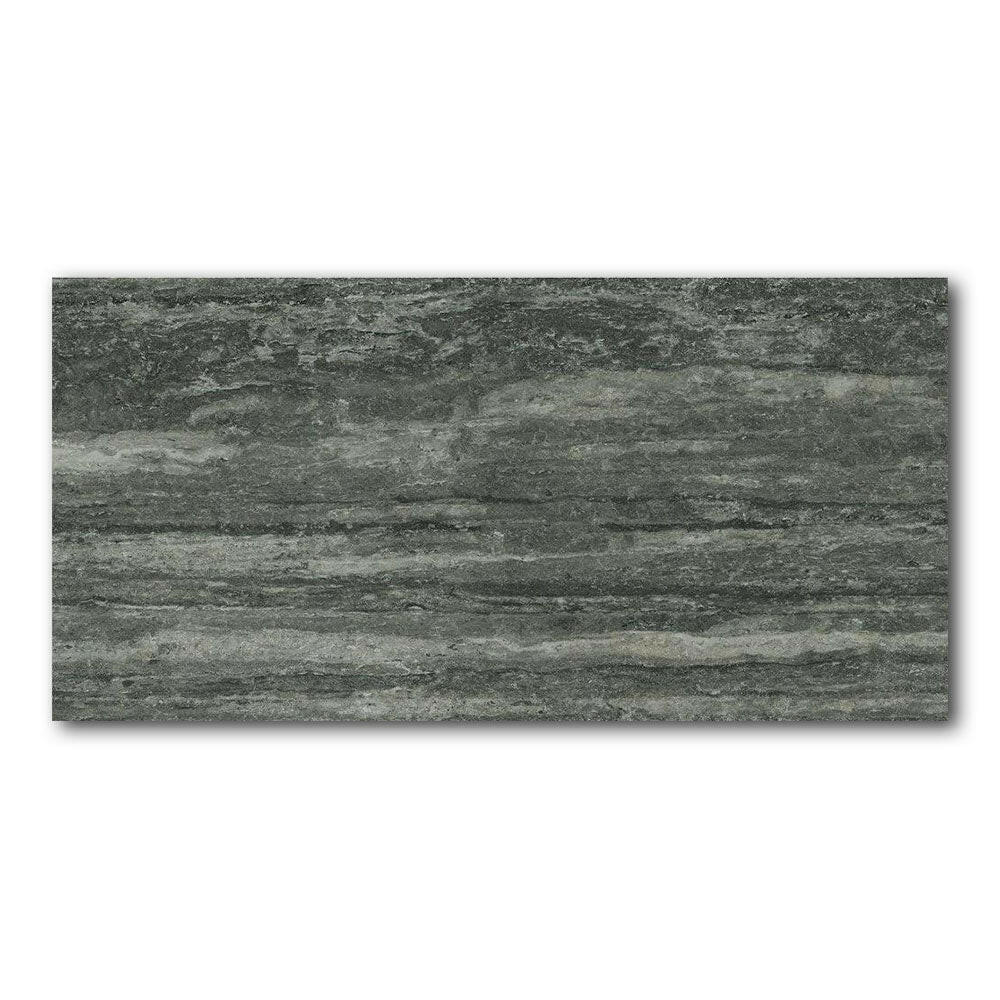 24x48 Vorix Black Glossy Travertine Look Porcelain Tile 24x48 Vorix Black Glossy Travertine Look Porcelain Tile - American Tile Depot