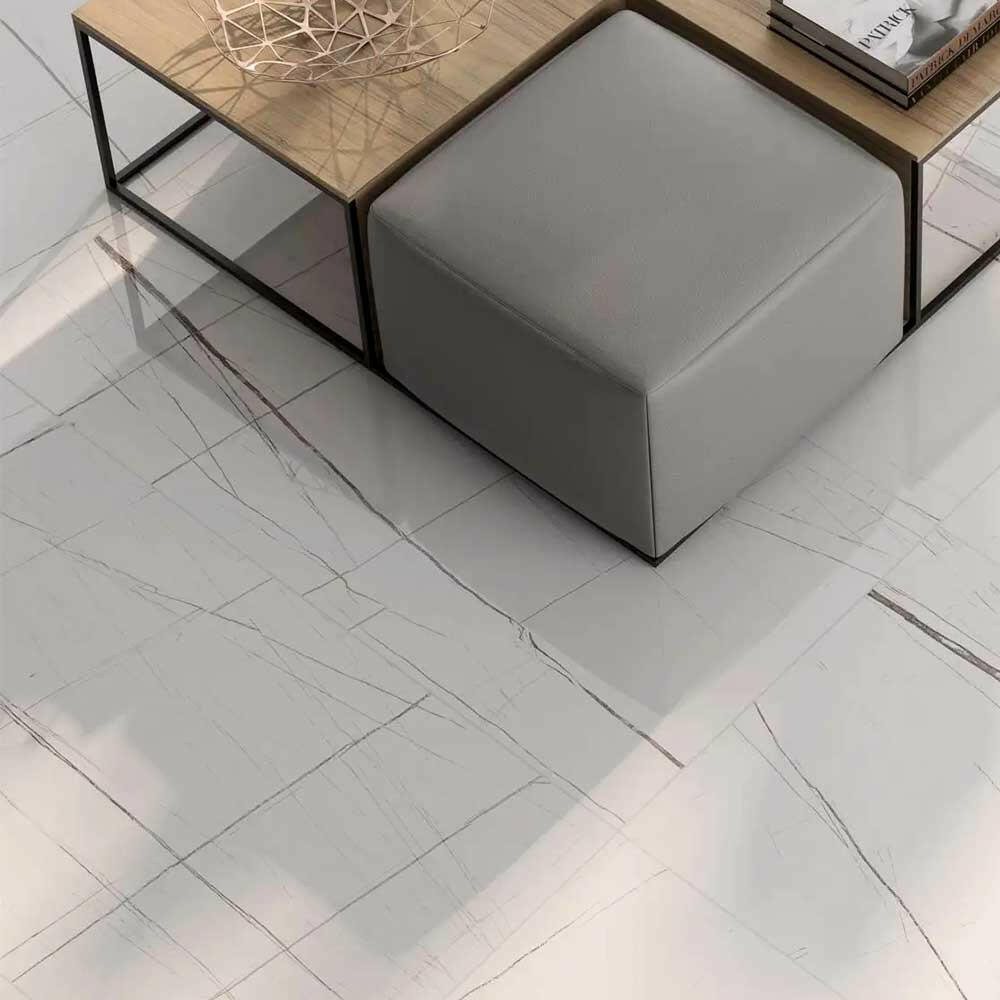 24x48 Gemma Laurent Marble Look Glossy Porcelain Tile-American Tile Depot