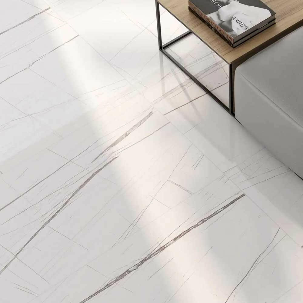 24x48 Gemma Laurent Marble Look Glossy Porcelain Tile-American Tile Depot