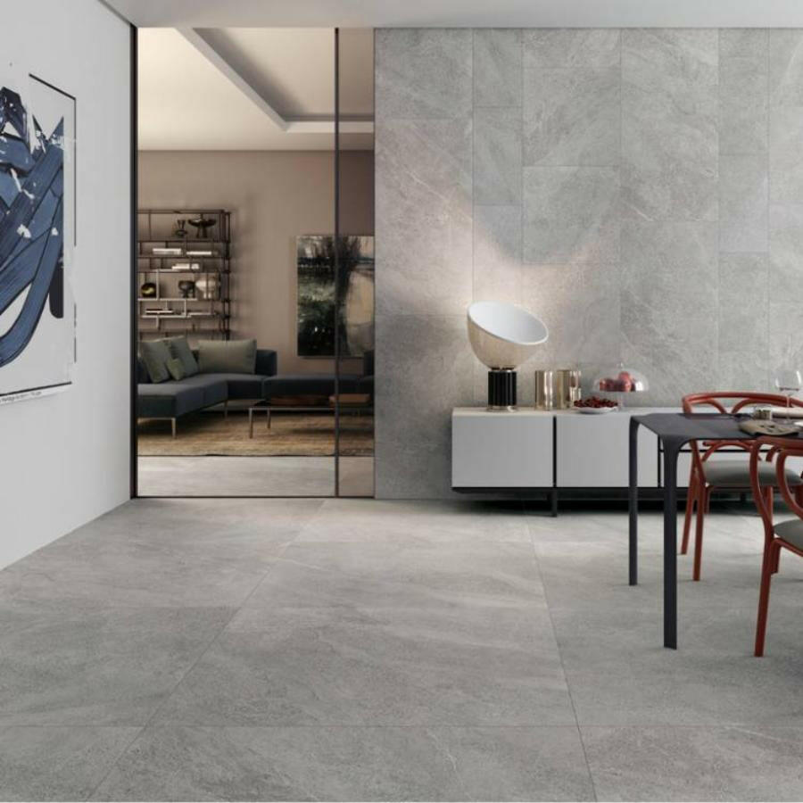 24x48 Tune Snow Matte Limestone Look Porcelain Tile-American Tile Depot