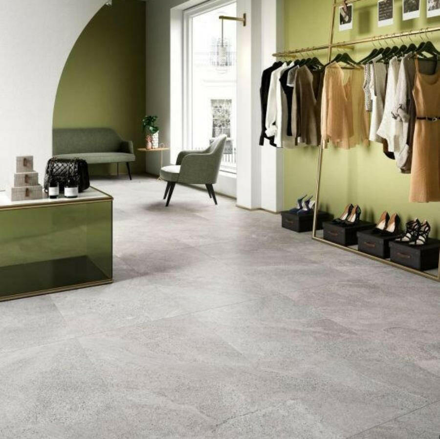 24x48 Tune Snow Matte Limestone Look Porcelain Tile-American Tile Depot