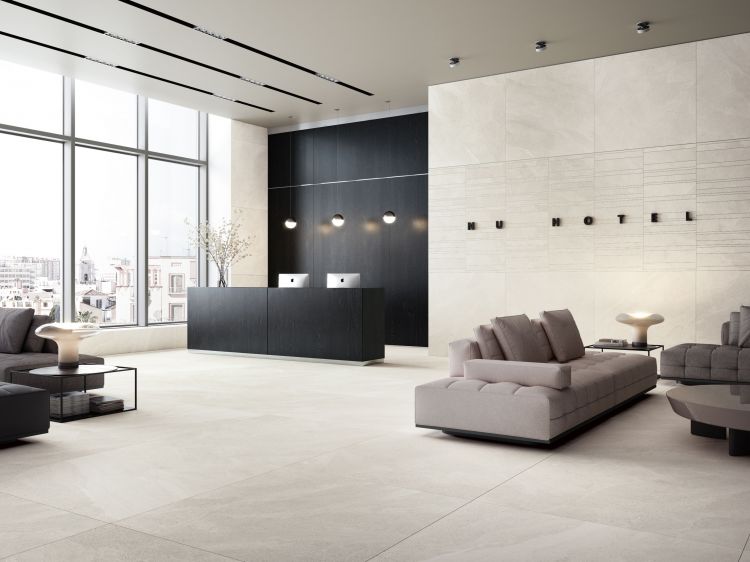 24x48 Urvella Snow Matte Limestone Look Porcelain Tile