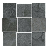 2.5x3 HCL Climb Black Mosaico Matte Travertine Look Porcelain Mosaic Tile 2.5x3 HCL Climb Black Mosaico Matte Travertine Look Porcelain Mosaic Tile - American Tile Depot