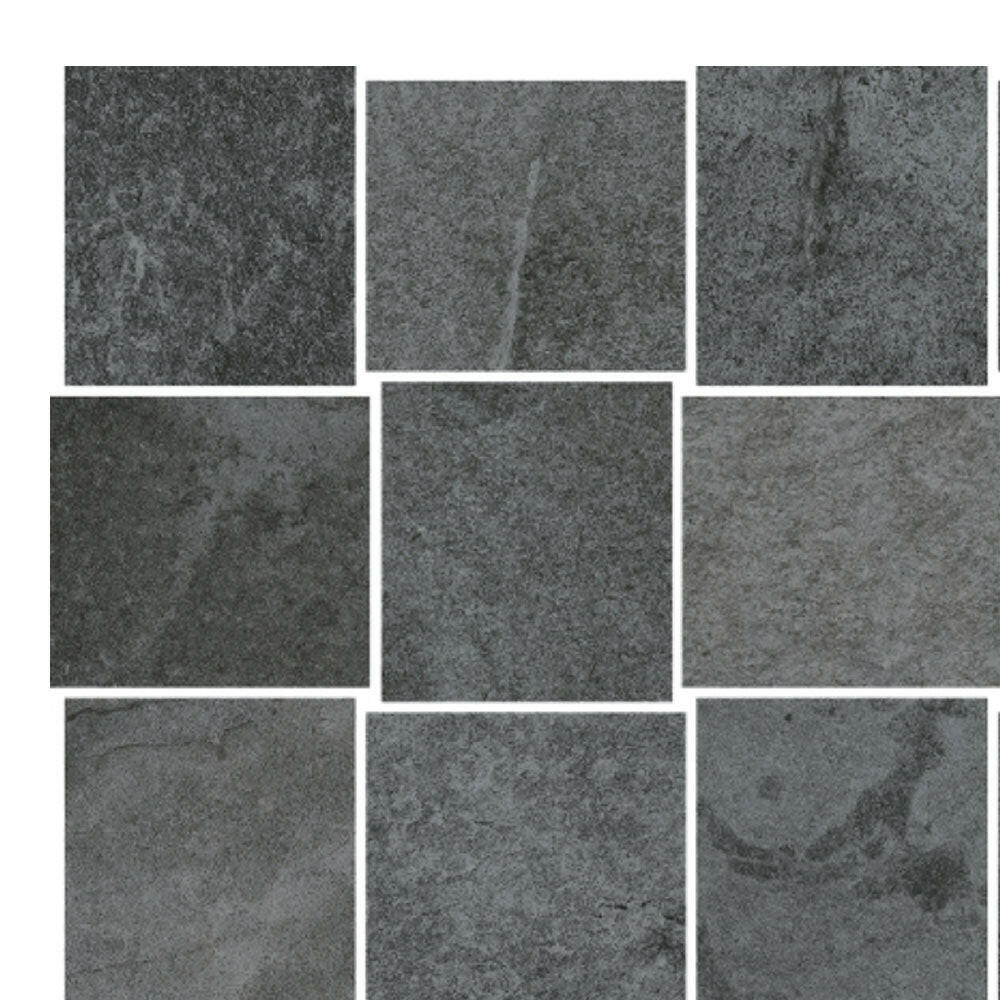 2.5x3 HCL Climb Black Mosaico Matte Travertine Look Porcelain Mosaic Tile 2.5x3 HCL Climb Black Mosaico Matte Travertine Look Porcelain Mosaic Tile - American Tile Depot