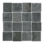 2.5x3 HCL Climb Black Mosaico Matte Travertine Look Porcelain Mosaic Tile 2.5x3 HCL Climb Black Mosaico Matte Travertine Look Porcelain Mosaic Tile - American Tile Depot