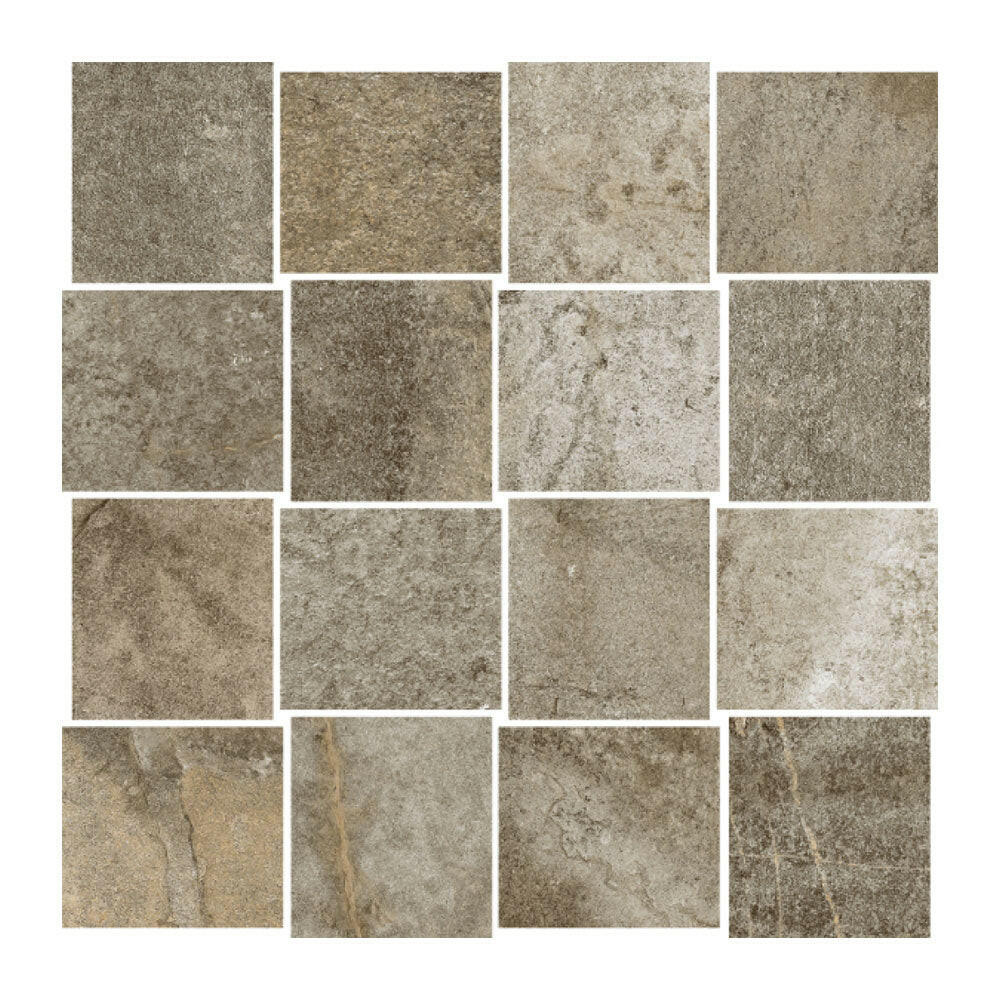 2.5x3 HCL Climb Noce Mosaico Matte Travertine Look Porcelain Mosaic Tile 2.5x3 HCL Climb Noce Mosaico Matte Travertine Look Porcelain Mosaic Tile - American Tile Depot
