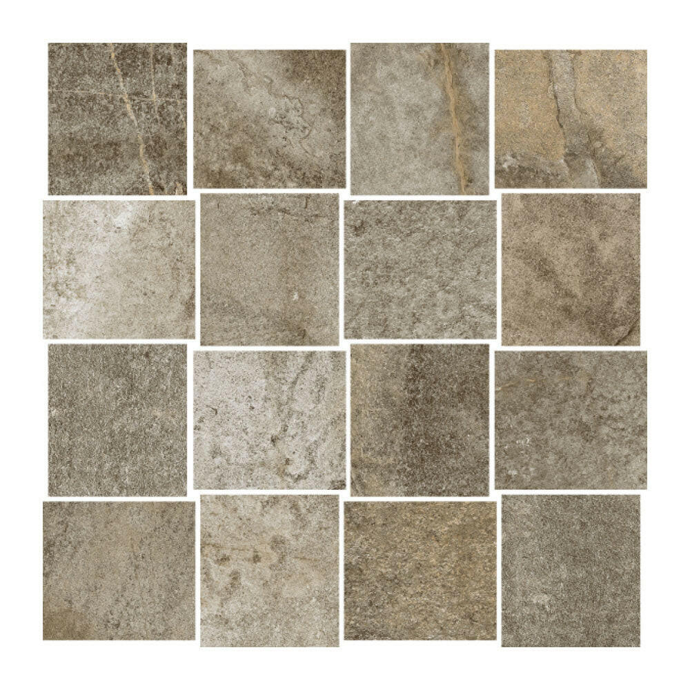 2.5x3 HCL Climb Noce Mosaico Matte Travertine Look Porcelain Mosaic Tile 2.5x3 HCL Climb Noce Mosaico Matte Travertine Look Porcelain Mosaic Tile - American Tile Depot