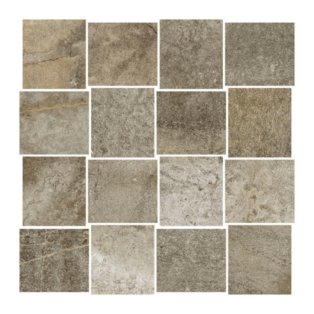 2.5x3 HCL Climb Noce Mosaico Matte Travertine Look Porcelain Mosaic Tile 2.5x3 HCL Climb Noce Mosaico Matte Travertine Look Porcelain Mosaic Tile - American Tile Depot