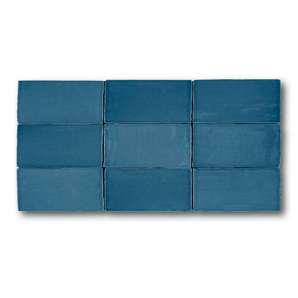 2.5x5 Azure Coast Azul Stone Look Glossy Ceramic Wall Tile 2.5x5 Azure Coast Azul Stone Look Glossy Ceramic Wall Tile - American Tile Depot