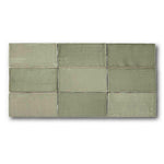 2.5x5 Azure Coast Green Stone Look Glossy Ceramic Wall Tile - American Tile Depot