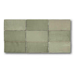 2.5x5 Azure Coast Green Stone Look Glossy Ceramic Wall Tile - American Tile Depot