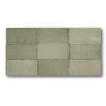 2.5x5 Azure Coast Green Stone Look Glossy Ceramic Wall Tile - American Tile Depot