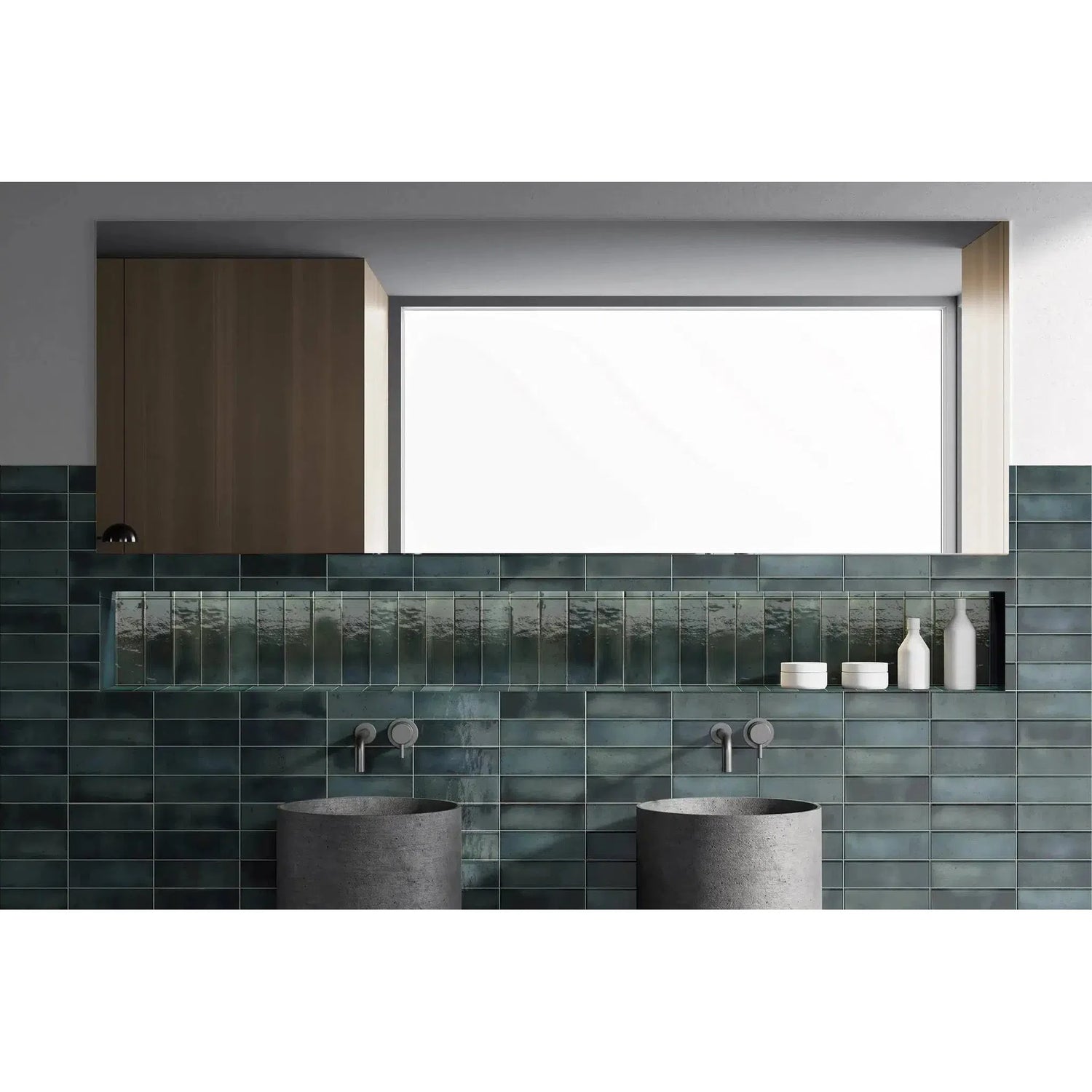 2.5x8 Amazonia Sapphire Polished Wall Subway Tile 2.5x8 Amazonia Sapphire Polished Wall Subway Tile - American Tile Depot