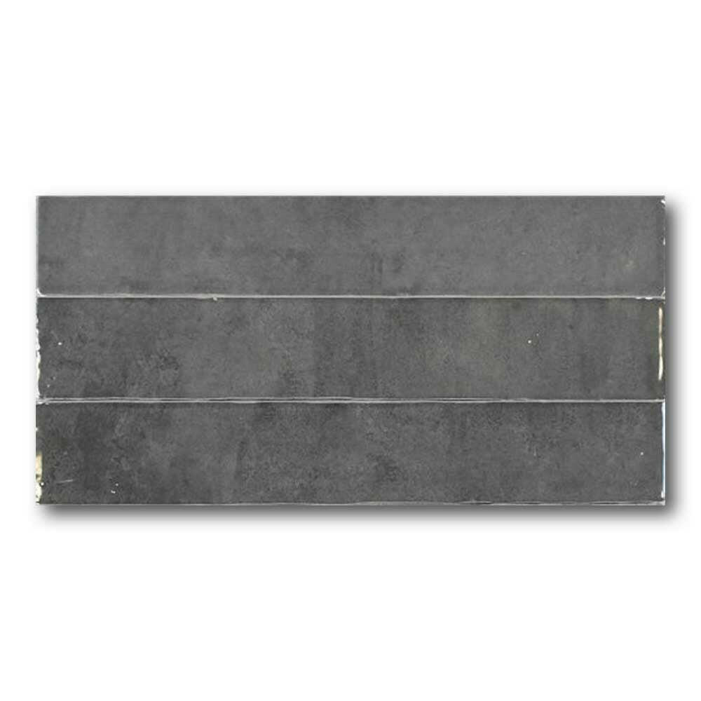 2x16 Marrakech Dark Gray Contemporary Glossy Ceramic Wall Tile 2x16 Marrakech Dark Gray Contemporary Glossy Ceramic Wall Tile - American Tile Depot