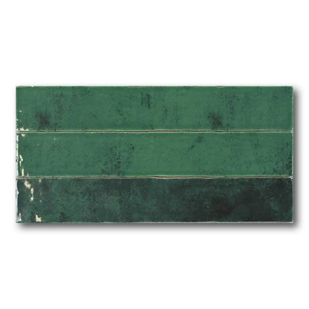 2x16 Marrakech Emerald Green Contemporary Glossy Ceramic Wall Tile - American Tile Depot