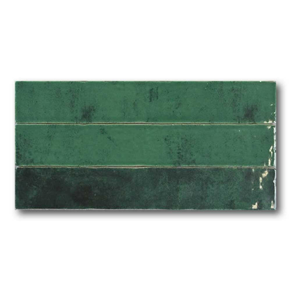 2x16 Marrakech Emerald Green Contemporary Glossy Ceramic Wall Tile - American Tile Depot