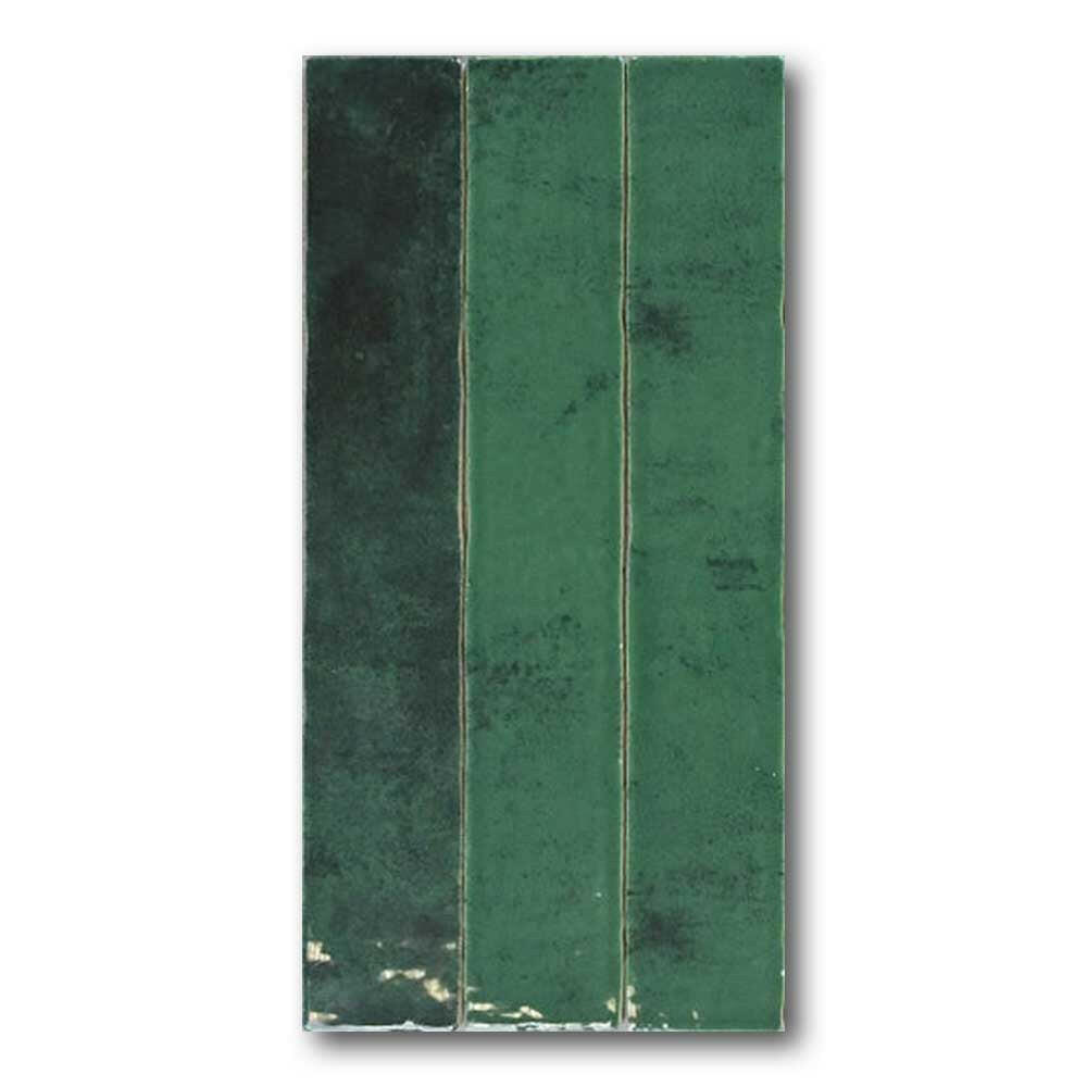 2x16 Marrakech Emerald Green Contemporary Glossy Ceramic Wall Tile - American Tile Depot
