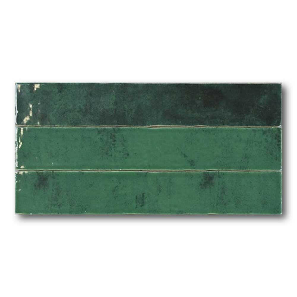 2x16 Marrakech Emerald Green Contemporary Glossy Ceramic Wall Tile - American Tile Depot