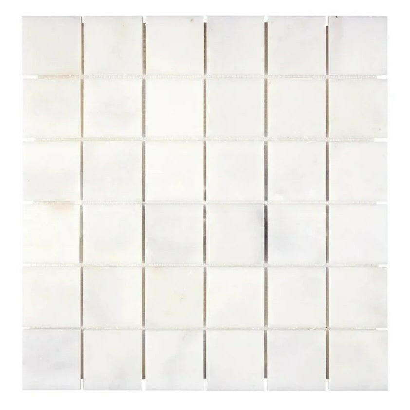 2x2 Afyon White Marble Polished Mosaic Tile 2x2 Afyon White Marble Polished Mosaic Tile - American Tile Depot