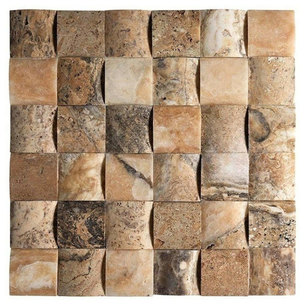 2x2 Antico Onyx Travertine CNC-Arched Mosaic Tile 2x2 Antico Onyx Travertine CNC-Arched Mosaic Tile - American Tile Depot
