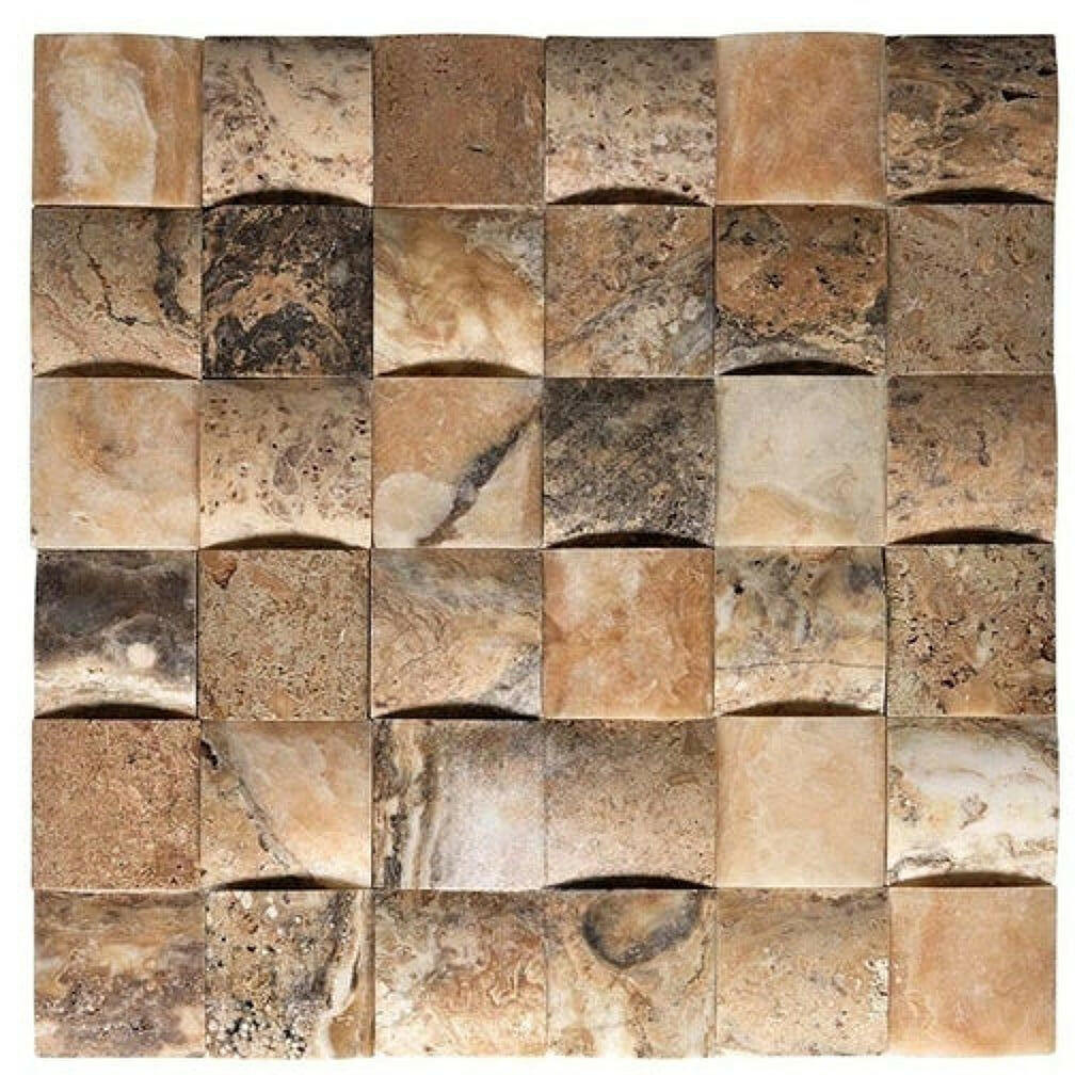 2x2 Antico Onyx Travertine CNC-Arched Mosaic Tile 2x2 Antico Onyx Travertine CNC-Arched Mosaic Tile - American Tile Depot