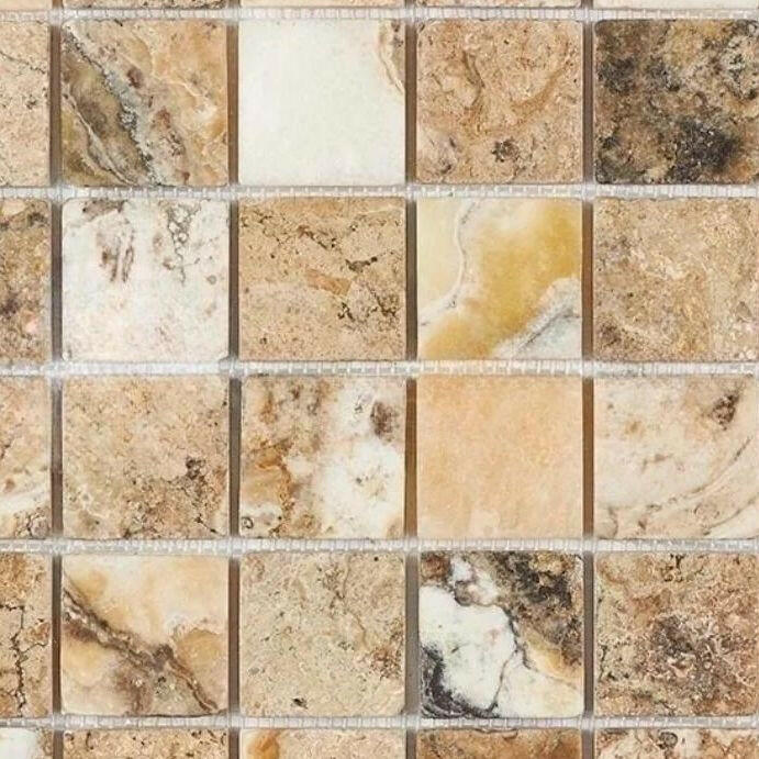 2x2 Antico Onyx Travertine Tumbled Mosaic Tile 2x2 Antico Onyx Travertine Tumbled Mosaic Tile - American Tile Depot