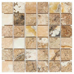 2x2 Antico Onyx Travertine Tumbled Mosaic Tile 2x2 Antico Onyx Travertine Tumbled Mosaic Tile - American Tile Depot