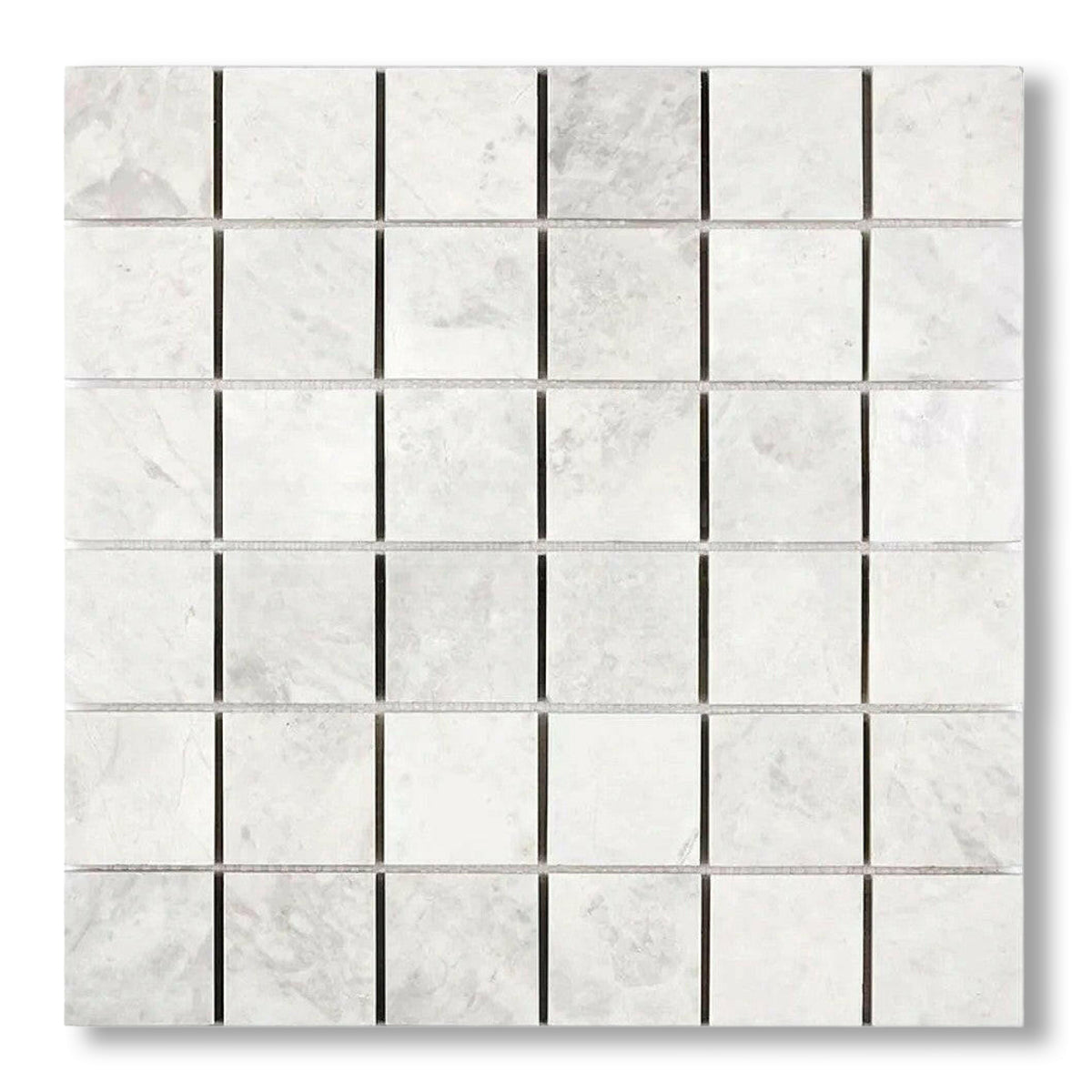 2x2 Bianco Congelato Dolomite Leathered Mosaic Tile