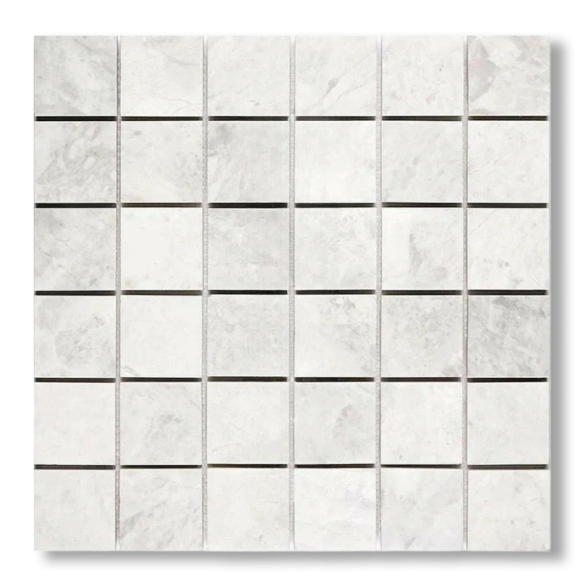 2x2 Bianco Congelato Dolomite Leathered Mosaic Tile