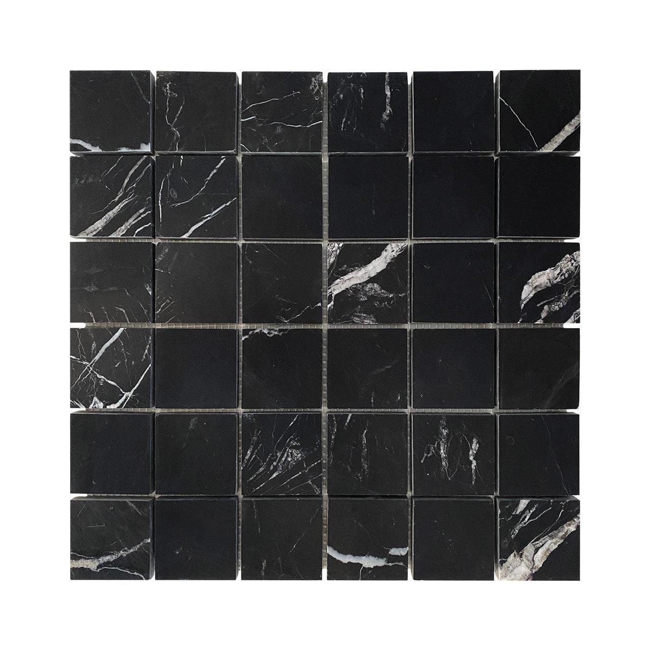 2x2 Black Marquina Marble Polished Mosaic Tile 2x2 Black Marquina Marble Polished Mosaic Tile - American Tile Depot