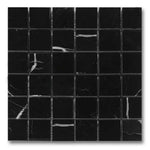 2x2 Black Marquina Marble Polished Mosaic Tile 2x2 Black Marquina Marble Polished Mosaic Tile - American Tile Depot