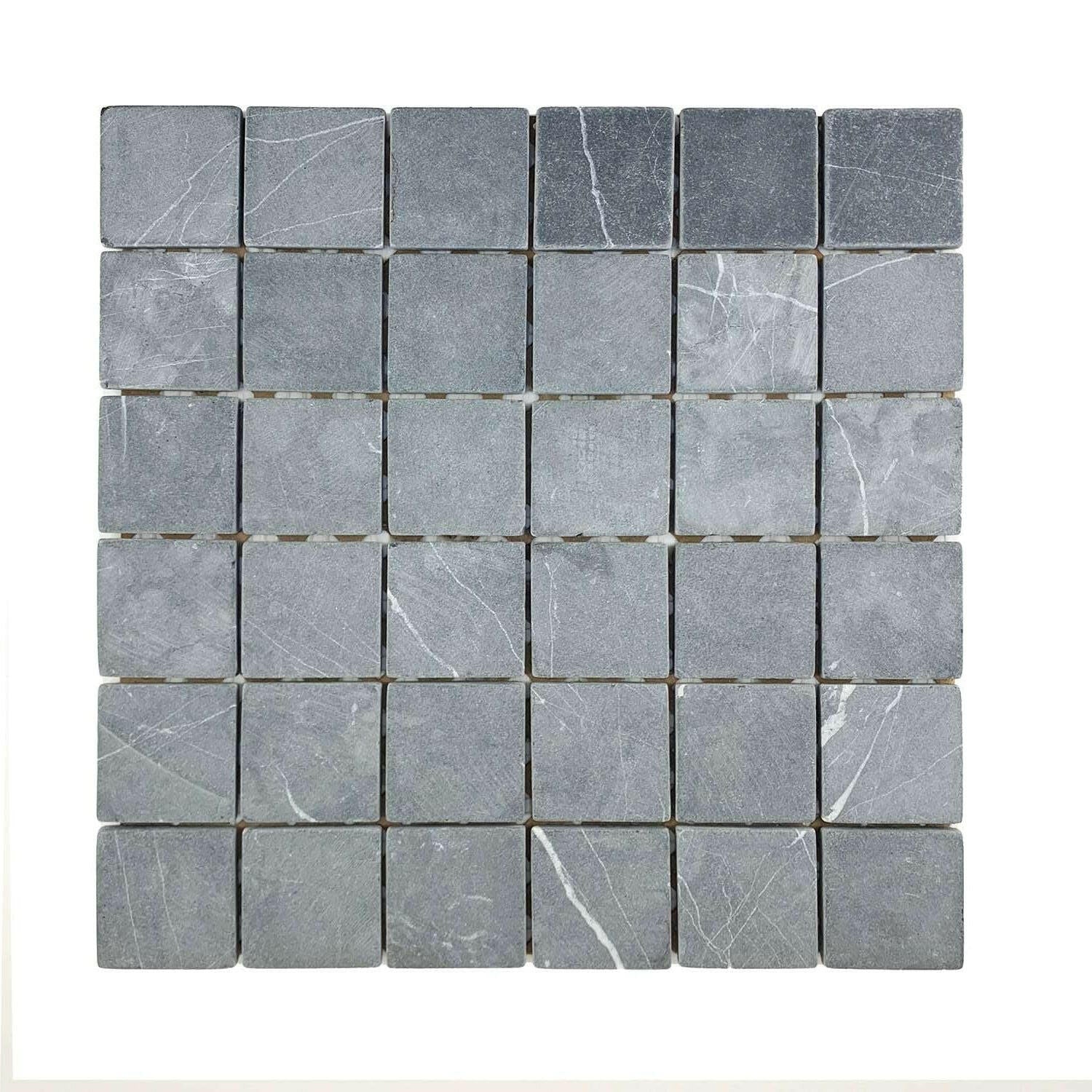 2x2 Black Marquina Marble Tumbled Mosaic Tile 2x2 Black Marquina Marble Tumbled Mosaic Tile - American Tile Depot