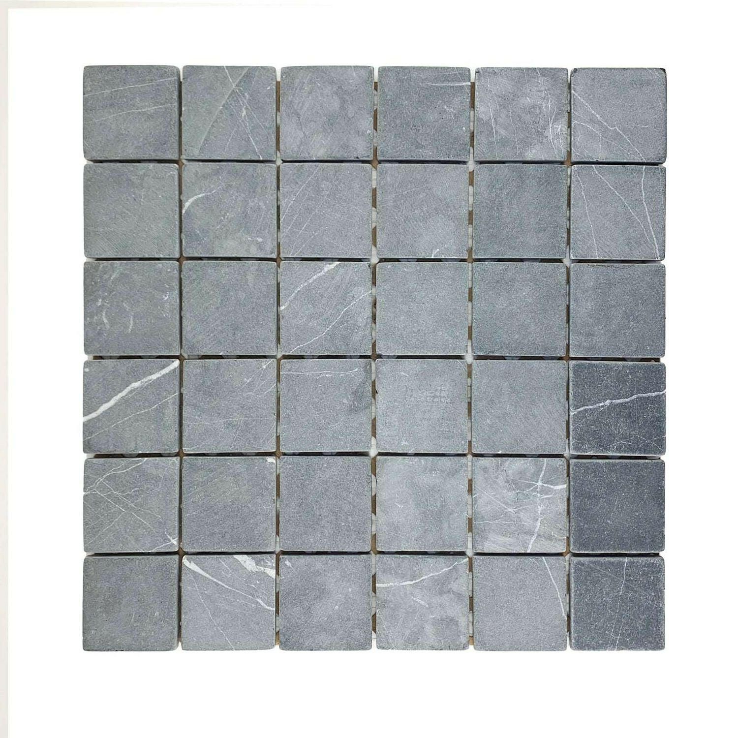 2x2 Black Marquina Marble Tumbled Mosaic Tile 2x2 Black Marquina Marble Tumbled Mosaic Tile - American Tile Depot