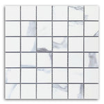 2x2 Calacatta Blue Matte Square Porcelain Mosaic Tile 2x2 Calacatta Blue Matte Square Porcelain Mosaic Tile - American Tile Depot