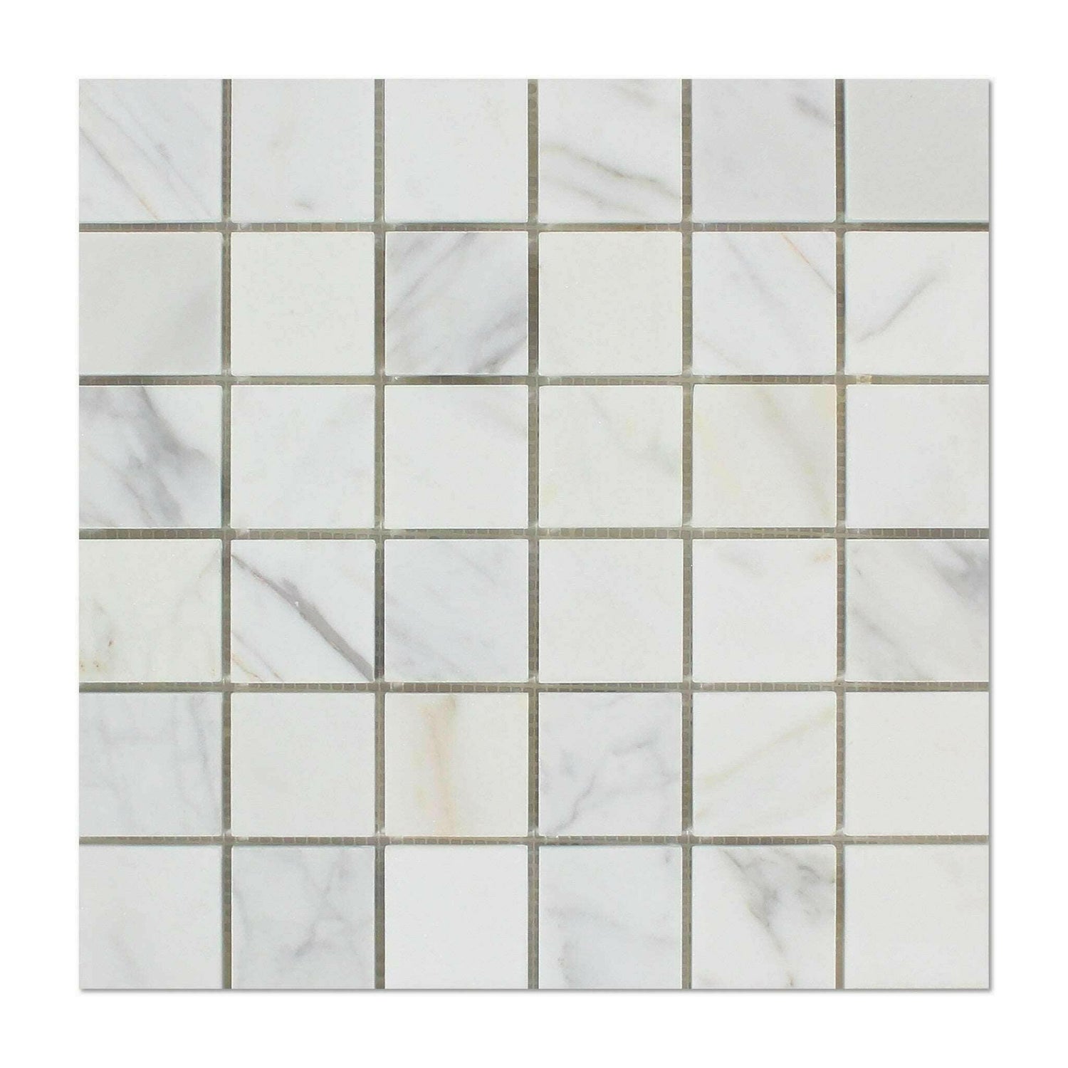 2x2 Calacatta Gold Marble Honed Mosaic Tile 2x2 Calacatta Gold Marble Honed Mosaic Tile - American Tile Depot