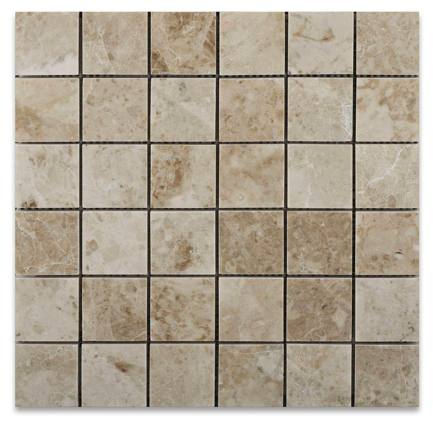 2x2 Cappuccino Marble Polished Mosaic Tile 2x2 Cappuccino Marble Polished Mosaic Tile - American Tile Depot