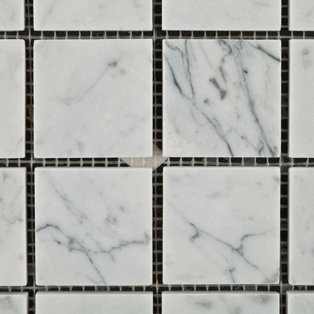 2x2 Carrara White Marble Honed Mosaic Tile 2x2 Carrara White Marble Honed Mosaic Tile - American Tile Depot