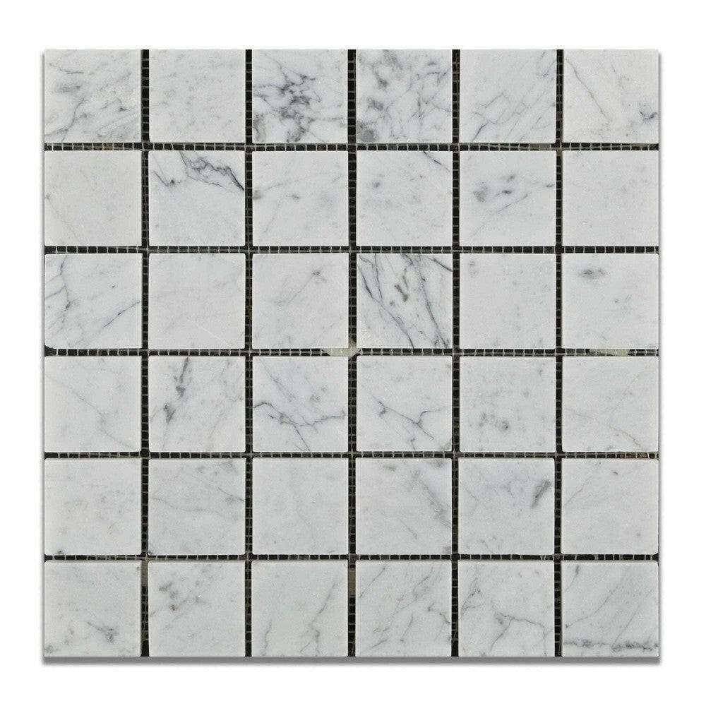 2x2 Carrara White Marble Polished Mosaic Tile 2x2 Carrara White Marble Polished Mosaic Tile - American Tile Depot