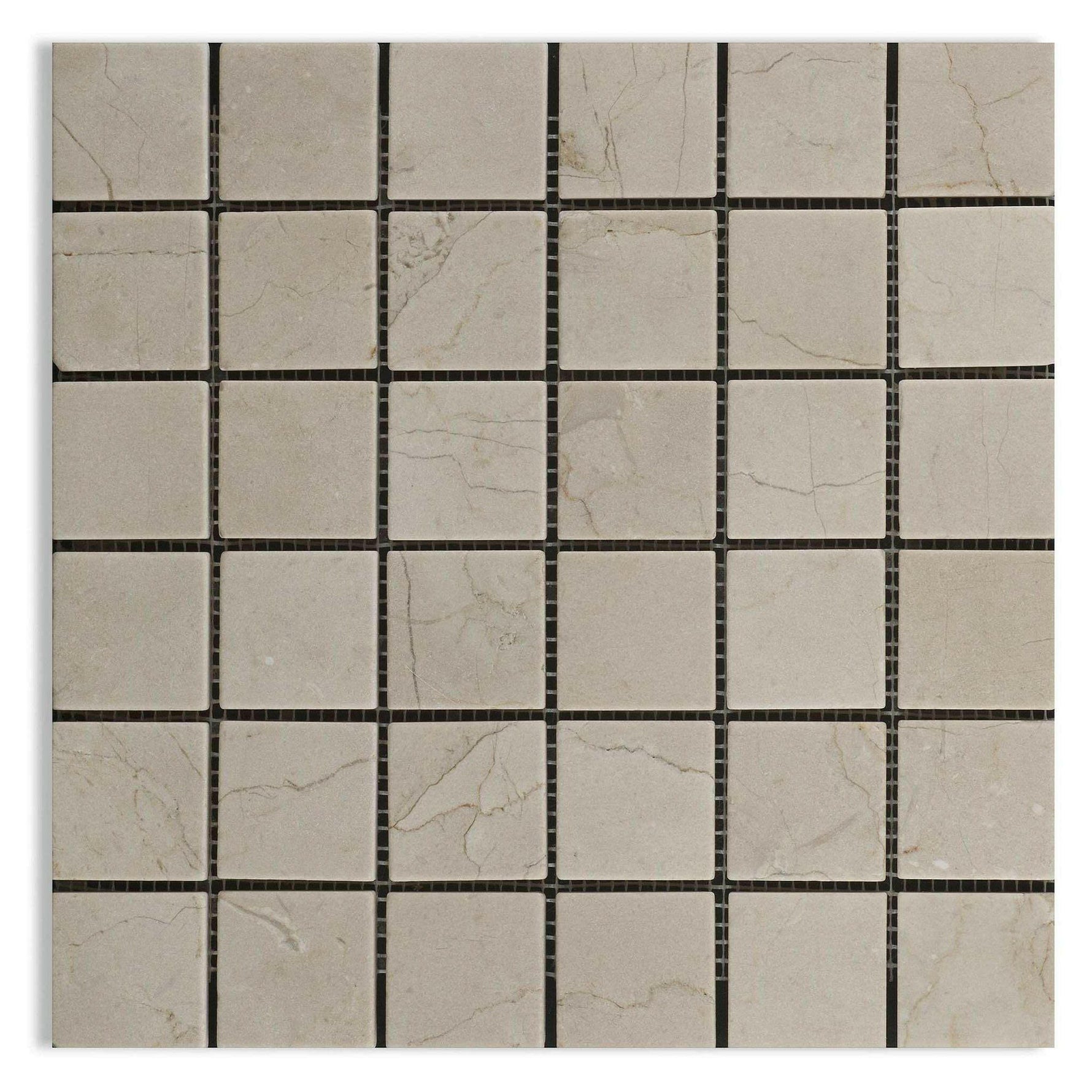 2x2 Crema Marfil Marble Tumbled Mosaic Tile 2x2 Crema Marfil Marble Tumbled Mosaic Tile - American Tile Depot