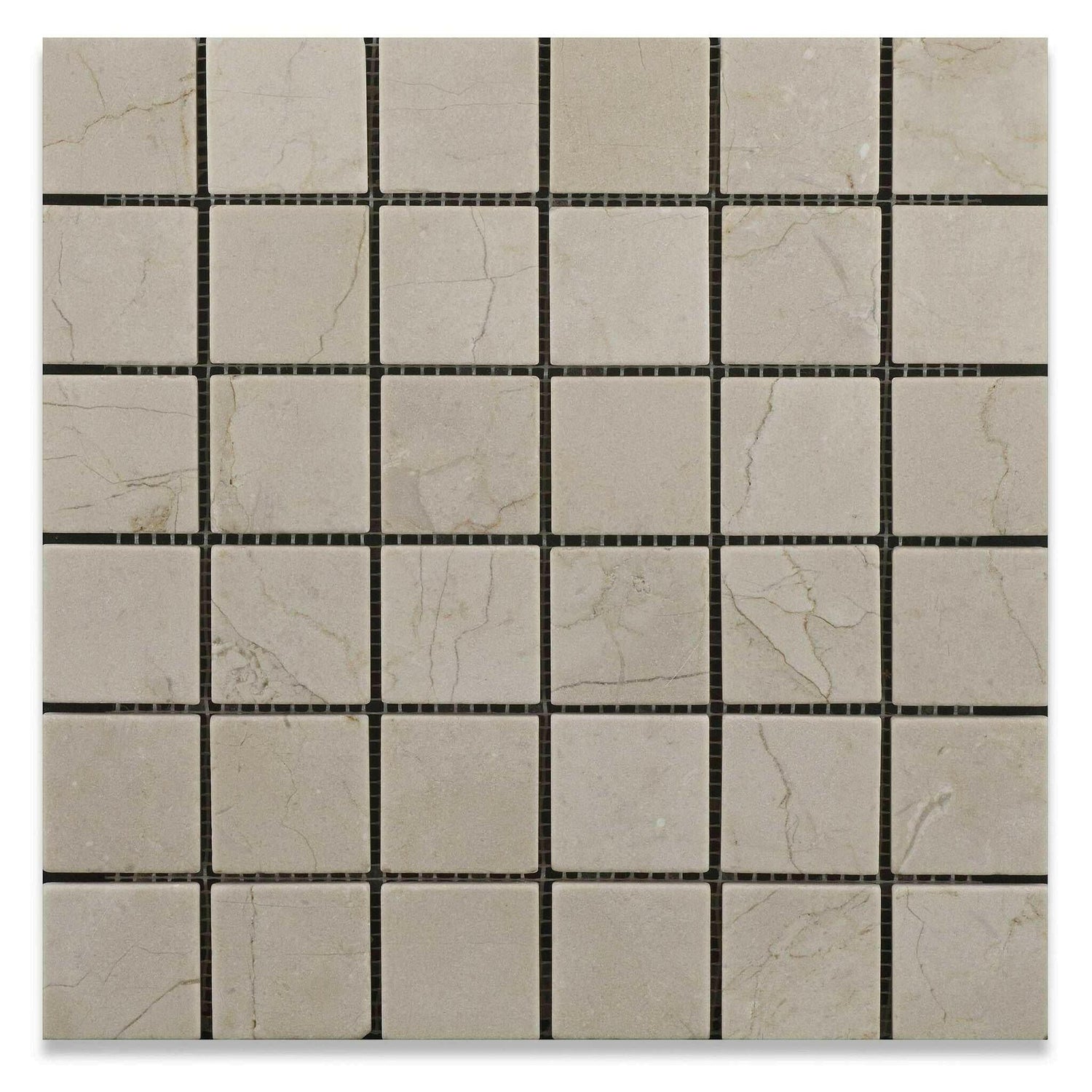 2x2 Crema Marfil Marble Tumbled Mosaic Tile 2x2 Crema Marfil Marble Tumbled Mosaic Tile - American Tile Depot
