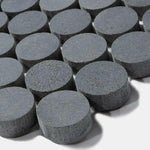 2x2 Curvus Basalt Large Honed Circular Marble Mosaic Tile 2x2 Curvus Basalt Large Honed Circular Marble Mosaic Tile - American Tile Depot