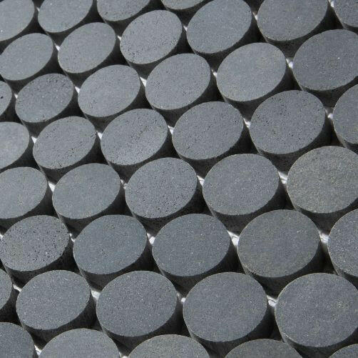2x2 Curvus Basalt Large Honed Circular Marble Mosaic Tile 2x2 Curvus Basalt Large Honed Circular Marble Mosaic Tile - American Tile Depot