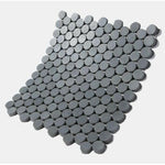 2x2 Curvus Basalt Large Honed Circular Marble Mosaic Tile 2x2 Curvus Basalt Large Honed Circular Marble Mosaic Tile - American Tile Depot