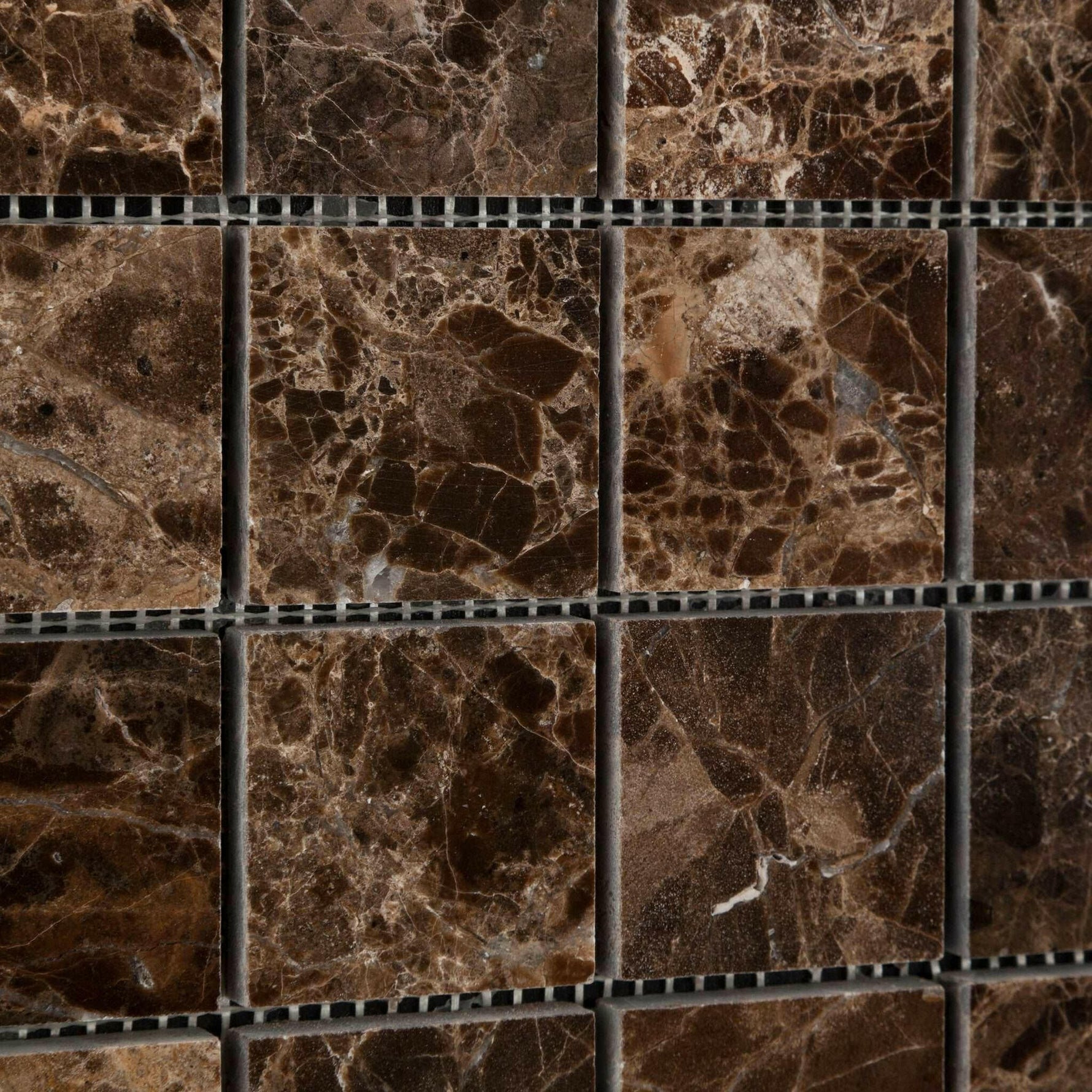 2x2 Emperador Dark Marble Polished Mosaic Tile 2x2 Emperador Dark Marble Polished Mosaic Tile - American Tile Depot