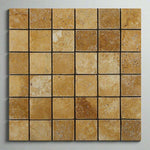 2x2 Gold / Yellow Travertine Tumbled Mosaic Tile 2x2 Gold / Yellow Travertine Tumbled Mosaic Tile - American Tile Depot