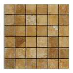 2x2 Gold / Yellow Travertine Tumbled Mosaic Tile 2x2 Gold / Yellow Travertine Tumbled Mosaic Tile - American Tile Depot